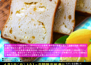 6月の限定食パンは【レモンとチーズがギュッと濃厚　ほんのり甘酸っぱい レモンチーズ食パン】